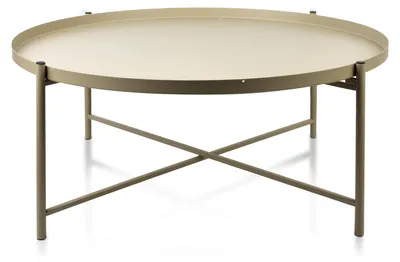 Produktbild von KAFFEETISCH Metall Beistelltisch Couchtisch Nachttisch Beige MONDEX LUCAS 76,5cm