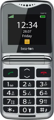 Produktbild von Beafon Fold10, Klappgehäuse, Single SIM, 5,59 cm (2.2"), Bluetooth, 1000 mAh, Schwarz, Rot