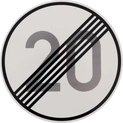 Produktbild von ORIGINAL VERKEHRSZEICHEN Nr. 278-20 ENDE 20 km/h  Geburtstagsgeschenk nach RAL StVO Geburtstagsschild Straßenschild Verkehrsschilder Schild Schilder Straßenzeichen Straßenschilder