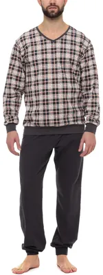 Image de Pyjama pour homme Timone TI30-107 (Carreaux 6 Graphite, L)