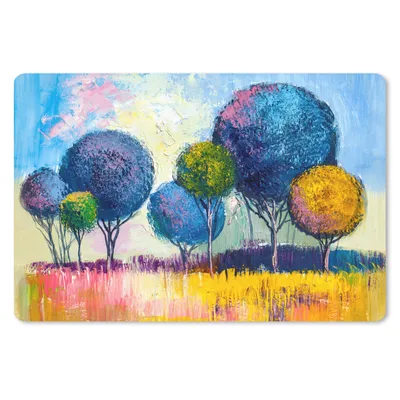 Produktbild von MuchoWow® Mauspad Mousepad Gemälde - Ölfarbe - Baum - Natur 27x18 cm - Mousepads - Maus Mat - Pad - Mausunterlage - Büroartikel - Desk Matten