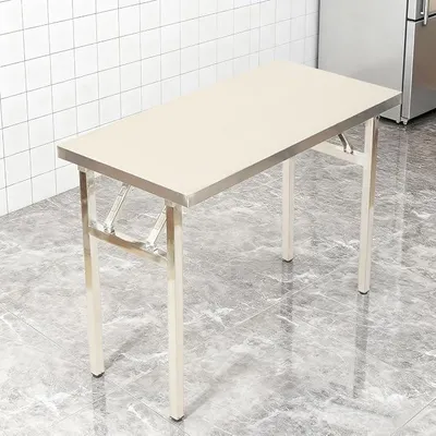 Imagen del producto de Mesa plegable de acero inoxidable con capacidad de carga de 100 kg, mesa de trabajo plegable
