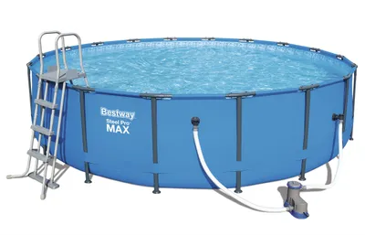 Produktbild von Bestway® Steel Pro MAX™ Frame Pool Komplett-Set mit Filterpumpe Ø 549 x 122 cm, lichtgrau, rund