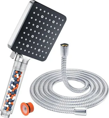 Produktbild von Douchekop für Badewanne mit Schlauch - 6 Spracharten - Regendusche - Hochdruck - Spardusche - Chrom - wassersparend