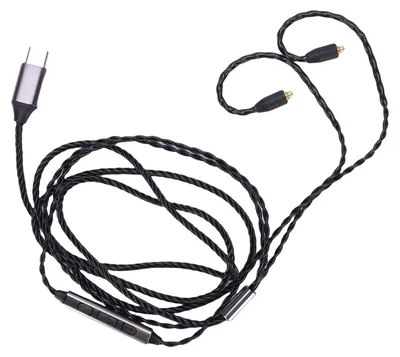 Produktbild von Typ-C-Kopfhörerkabel, passend für Sennheiser IE300, IE600, IE900 OFC, Ersatz mit eingebautem Mikrofon, 47,24 Zoll