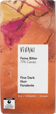 Productafbeelding van Vivani Chocolate Bar Fine Dark 71% Cocoa (80 gr)