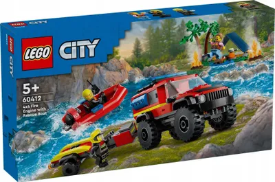Produktbild von 60412 - LEGO City - Geländegängiges Feuerwehrauto mit Rettungsboot