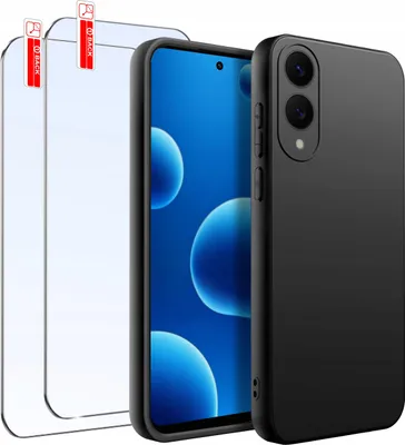 Zdjęcie produktu dla ZESTAW Etui do Samsung S25 EDGE| Matowe Czarne Silikon Slim +2 SZTUKI SZKŁO