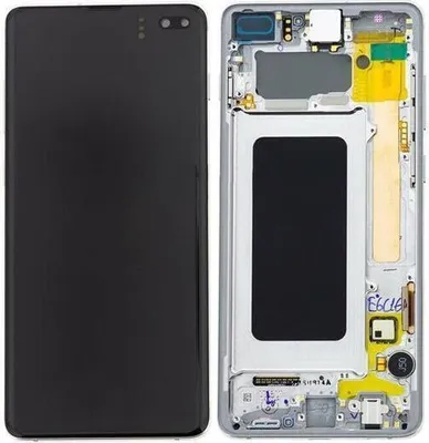 Produktbild von Original AMOLED Display Touchscreen Bildschirm Rahmen Ceramic Weiß für Samsung Galaxy S10 Plus G975F
