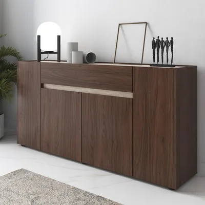 Image de Cirimido - Buffet, 170x40x85h cm Noyer Marron, un Tiroir