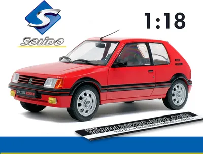 Produktbild von Solido Peugeot 205 GTI, Oldtimer-Modell, Vormontiert, 1:18, Peugeot 205 GTI, 1 Stück(e), Rot