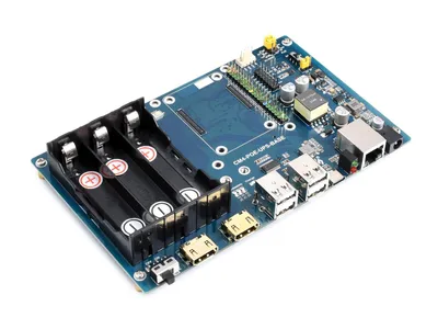 Produktbild von WaveShare PoE UPS Mini-Computer Kit for Raspberry Pi Compute Module 4 Gigabit Ethernet Dual HDMI Quad USB2.0