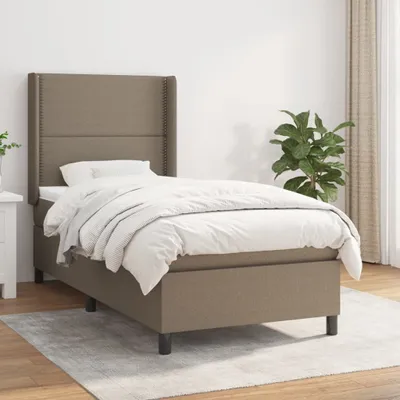 Produktbild von CLORIS Bettgestell Boxspringbett mit Matratze Taupe 90x200 cm Stoff, 56,45 kg
