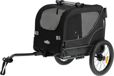 Zdjęcie produktu dla Przyczepka rowerowa dla psów - Wózek dla psów - Transport zwierząt - Składana, 2 w 1 - Do 20 kg - Czarna