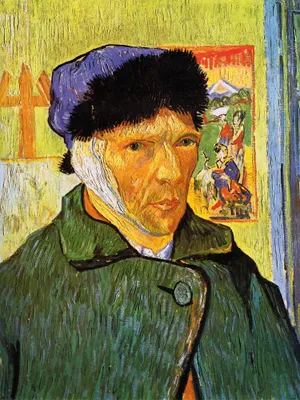 Obrázok produktu pre Vincent Van Gogh Art Print Obraz - Autoportrét s obviazaným uchom, 1889 (80 x 60 cm)