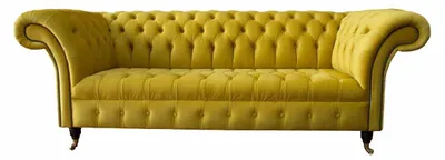Zdjęcie produktu dla Chesterfield, trójmiejscowa sofa tapicerowana, styl Chesterfield, sofa obita tkaniną