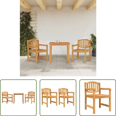 Produktbild von The Living Store 3-tlg. Garten-Essgruppe Massivholz Teak