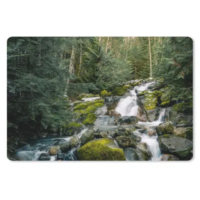 Produktbild von MuchoWow® Schreibtischunterlage Natur - Wasserfall - Bäume - Herbst 60x40 cm - XXL Mauspad - Großes Mauspad