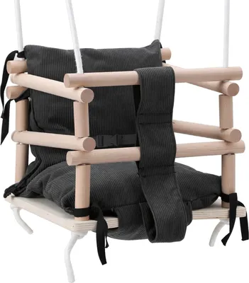Produktbild von Faziango Schaukeln für Kinder Kinderschaukel mit Kissen Kleinkindschaukel Babywippe Verandaschaukel Babyschaukel Holzschaukel Kissen, grau
