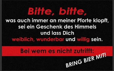 Produktbild von Fußmatte Bitte Bitte Weiblich Wunderbar & Willig