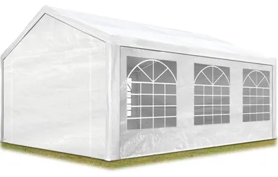 Produktbild von TOOLPORT Partyzelt Pavillon 3x6 m in weiß PE Plane 350 N Wasserdicht UV Schutz Festzelt Gartenzelt