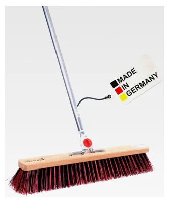 Produktbild von Arengabesen AE-Mix, 4-Loch Wechselsystem, Alustiel, Arenga-Elaston-Borsten, Besen für draußen, Haus, Hof, Garten, Schmutzkehrer, Kehrbesen, Germany (60cm)