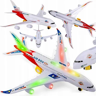 Produktbild von QULKI A380 Passagierflugzeug mit Licht und Ton, 45cm