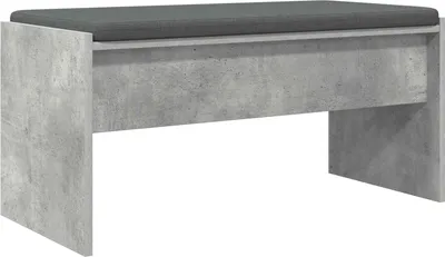 Immagine prodotto di Panca da ingresso vidaXL con cuscini, grigio cemento, 83 x 38 x 40 cm