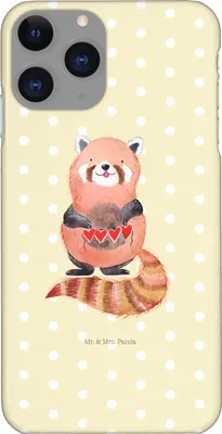 Produktbild von Mr. & Mrs. Panda Iphone 11 Pro Handyhülle Roter Panda - Gelb Pastell - Geschenk, Liebe, Lieblingsmensch, Lustige Sprüche, Herz, Rot, Premium Kunststoff, Handy Case