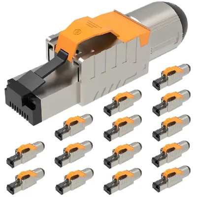 Produktbild von Netzwerkstecker Cat8 Cat8.1 RJ45 Stecker 16 Steckverbinder werkzeuglos geschirmt