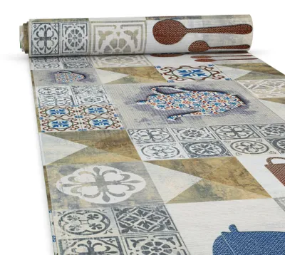 Produktbild von ANRO Küchenläufer SPRINTY Beige 240x52 cm rutschfest Textil