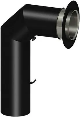 Produktbild von Rauchrohrset Ø 150 mm inkl. Rosette & Mauermuffe schwarz lackiert 700 x 450 mm