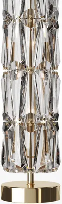 Produktbild von Stehlampe Glas Metall E14 126,5 cm hoch Kristall in Gold rund Modern