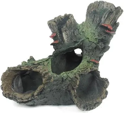 Productafbeelding van Yani Aquariumdecoraties, viskrat, houten schuilplaats, huis, ornament. Realistisch aquariumdecor