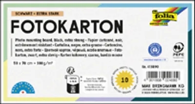 Produktbild von folia Fotokarton (B)500 x (H)700 mm 380 g/qm schwarz