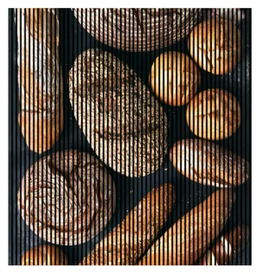 Produktbild von Akustikpaneele mit Digitaldruck Brot01 19 x 2253 x 2400 mm Brote MDF PET-Fasern Wandpaneele Braun Weiß Blau 4 Einzelplatten