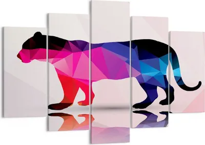 Produktbild von Bild auf Leinwand - Leinwandbild - Tiger Illustration modern Grafik - 150x100cm - Wand Bild - Wanddeko - Leinwanddruck - Bilder - Kunstdruck - Leinwand bilder - Wandkunst - EA150x100-2808