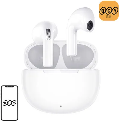 Zdjęcie produktu dla Słuchawki bezprzewodowe QCY T20, TWS, Bluetooth 5.3, ENC, Białe