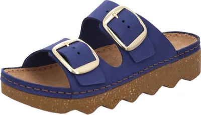 Produktbild von Rohde Damen Pantolette Nubukleder goldene Schnalle Sommerfarbe Foggia-D 6222, Größe:42 EU, Farbe:Blau