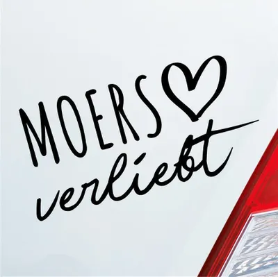 Produktbild von Auto Aufkleber Moers verliebt Herz Stadt Heimat Liebe Car 19x10 cm Schwarz Glanz Sticker Heckscheibenaufkleber
