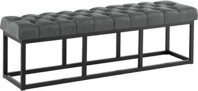 Produktbild von CLP Sitzbank Amun Stoff mit schwarzem Metallgestell dunkelgrau Größe 150 cm