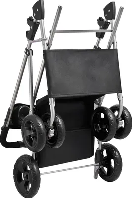 Produktbild von Hundewagen 81x46x97 cm, 16 kg Tragkraft, faltbarer Hundebuggy, 4-Rad-Buggy mit abnehmbarer Trage und Netzfenstern