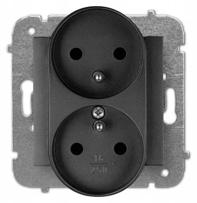 Image de Prise Elektro-Plast Nasielsk 2 prises modulaires encastrées noire