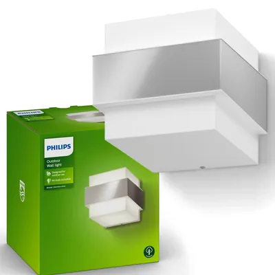 Obrázok produktu pre Philips myGarden 1733547PN, Vonkajšie nástenné osvetlenie, Nerezová oceľ, Biela, Nerezová oceľ, Syntetika, IP44, Záhrada, Patio, II