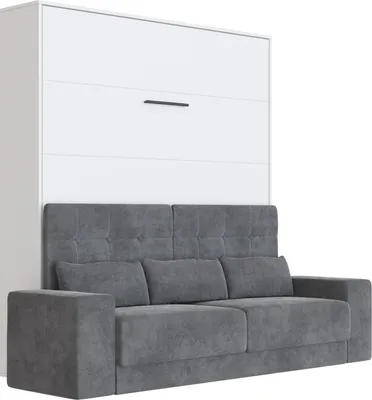 Produktbild von SMARTBett Schrankbett  Set M1 160x200 + 2 Standregale inkl.LED mit SOFA Weiss