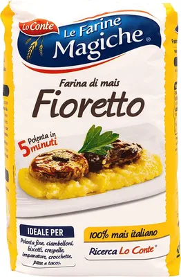 Produktbild von 3x Lo Conte Le Farine Magiche Mehl Farina Di Mais Fioretto Maismehl für Polenta 1kg