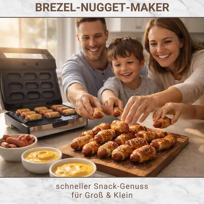 Immagine prodotto di Nugget Brezel Waffeleisen Gusto mit Wechselplatten Antihaftbeschichtet