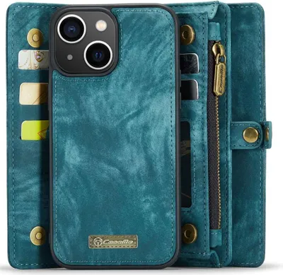 Produktbild von iPhone 14 Hülle - CaseMe 008 2-in-1 Klapphülle & Back Cover mit Brieftasche - Blau