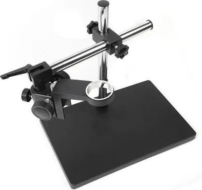 Immagine prodotto di Stativo per microscopio - Stativo a braccio per microscopio stereoscopico - Braccio da laboratorio per carichi pesanti - Supporto di messa a fuoco 50 mm - Regolazione in altezza fino a 32 cm - 38×26×32 cm - Nero