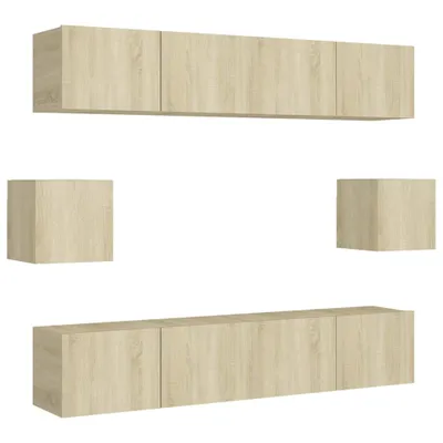Produktbild von 6-tlg. TV-Schrank-Set Sonoma-Eiche Holzwerkstoff